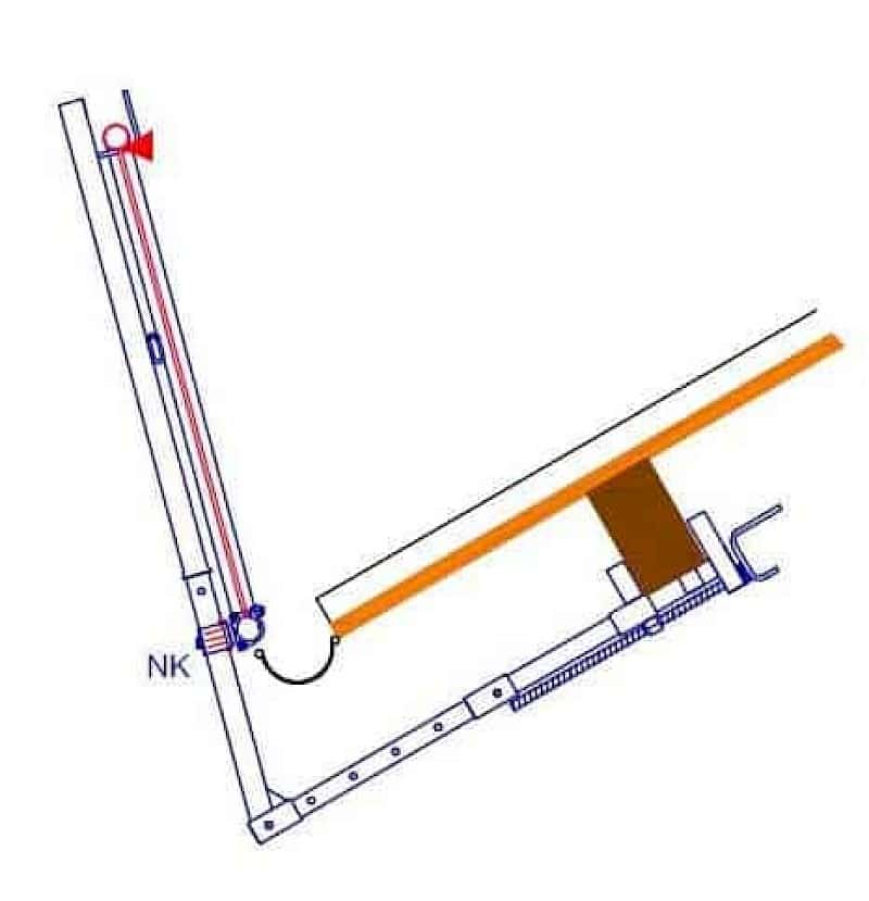 Layher Bautechnik Dachfang 30° Seitenansicht