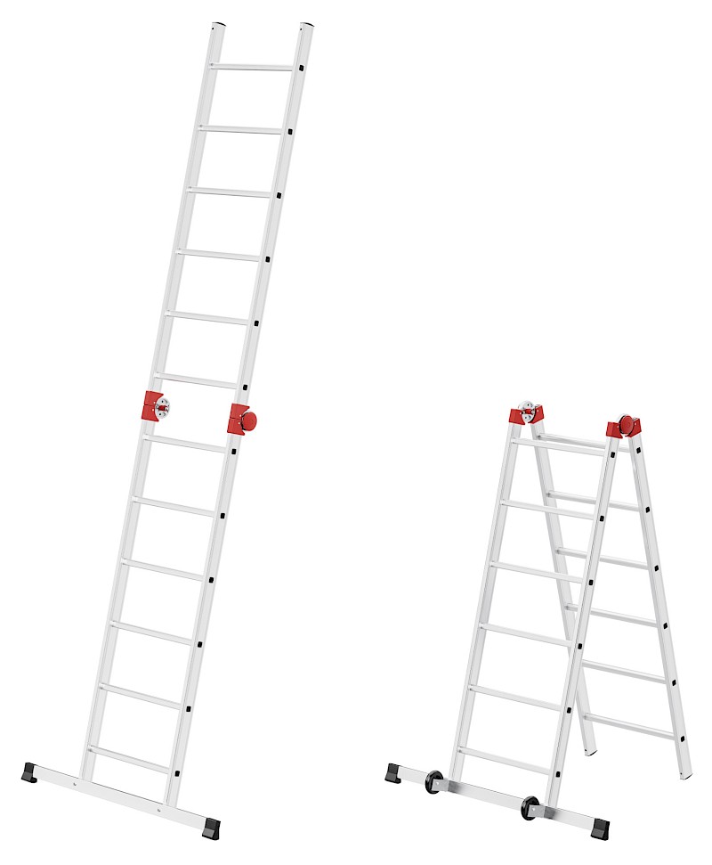 Hailo G60 Multifunktionsgerüst 9456507 - Verwendung als 2 Leiternelemente