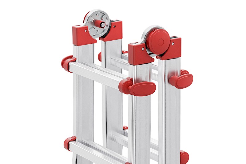 Hailo M80 Multifunktionsleiter 4 x 3 Sprossen 7512007 stabile Sicherheitsgelenke