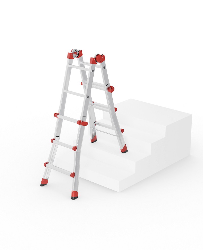 Hailo M80 Multifunktionsleiter 4 x 3 Sprossen 7512007 Verwendung auf Treppen