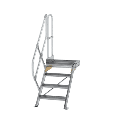 Munk Alu-Treppe 45° mit Plattform Stufenbreite 600 mm