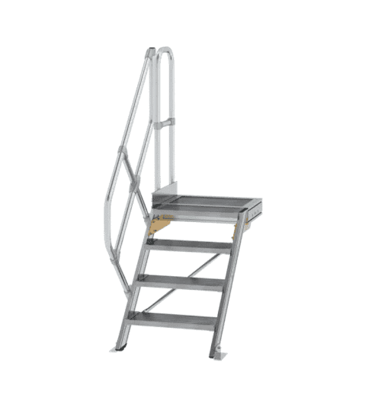 Munk Alu-Treppe 45° mit Plattform Stufenbreite 600 mm - 4 Stufen 600424