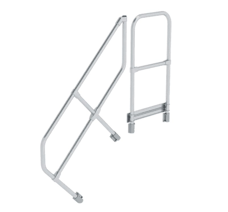 Zweiter Handlauf passend für Munk Alu-Treppe mit Plattform 45° mit 4 Stufen 600504