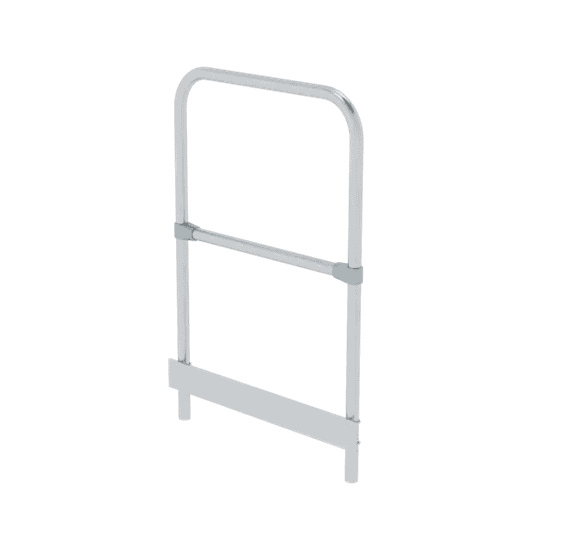 Geländer Stirnseite Munk Alu-Treppe mit Plattform 45° + 60°