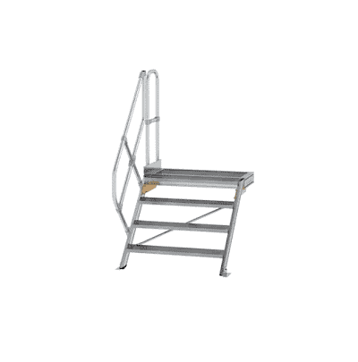 Munk Alu-Treppe 45° mit Plattform Stufenbreite 1000 mm