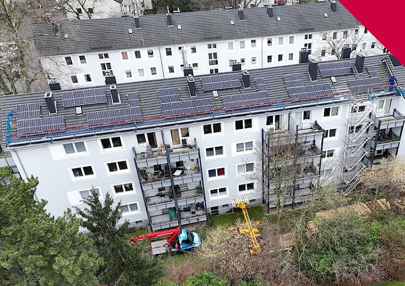 Layher Bautechnik Solarbauer Schutzwand Einsatz MFH